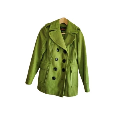 Miss Sixty Women's Green Wool Double Breasted Peacoat Size P/S - Image 1 of 4