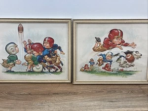 Lot Of 2 Pete Hawley Football Prints - Picture 1 of 7