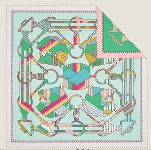Hermes Tersale en Zigzag Double Face Scarf 90 - Picture 1 of 8