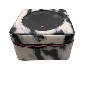 Mimco Classico Zebra Print Zip Around Cosmetic Cube Case Large See Through Top - Picture 1 of 20