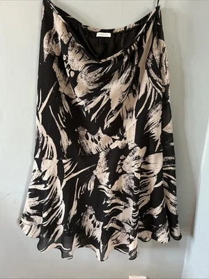 Windsmoor Size 12 Black/blue/white Feather Patterned Skirt - Image 1 of 4