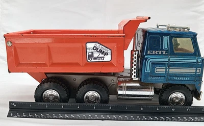 1970's Era ERTL Blue/Orange Dump Truck Vintage Pressed Steel - Image 1 of 4