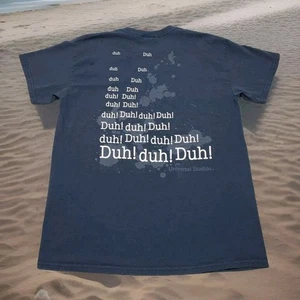 Vtg. Jaws Universal Studios Double Sided  Blue Movie Promo T-Shirt Men's Medium - Picture 1 of 9