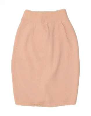 VINTAGE Womens Pencil Skirt W24 XS Pink Wool BS70 - Image 1 of 2