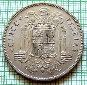 SPAIN Francisco Franco 1949 (1950) 5 PESETAS, NICKEL yes we do combine postage - Picture 1 of 6