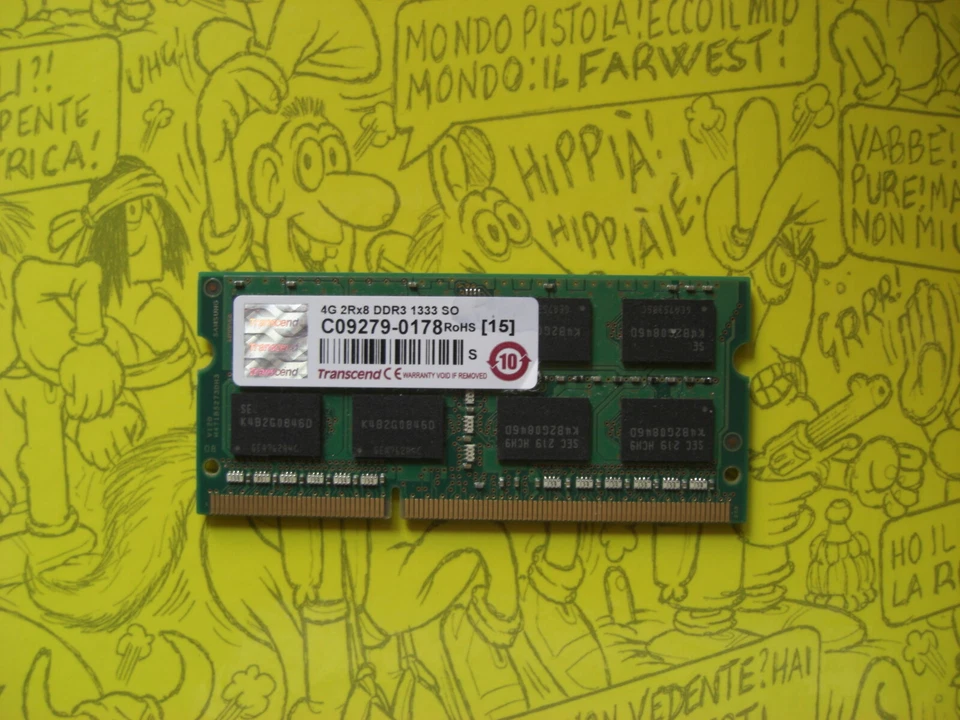 MODULO RAM TRANSCEND da 4GB  2Rx8  DDR3 - 1333  SO - Immagine 1 di 1