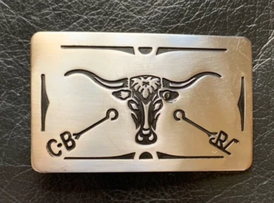 Hebilla de cinturón vintage años 70 Chambers "LONGHORN STEER & BRANDING IRONS" JF17105 Foto 1 de 4