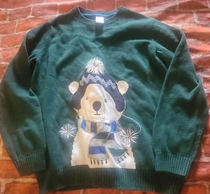 Gymboree Boys Polar Bear Sweater Sz 10 Boys Green Christmas - Picture 1 of 1