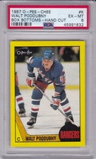 1987 OPC Box Bottoms #K WALT PODDUBNY PSA 6 EX/MT NY RANGERS  tough o-pee-chee