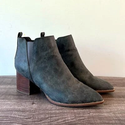 BC Footwear|Botines de cuero vegano gris punta puntiaguda tacón talla 8,5 Foto 1 de 4