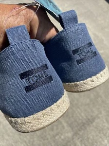 TOMS One for One Vegan CANVAS Denim Boat Rope Macrame Deck Shoes 14 ❤️blt11j14 - Picture 1 of 11