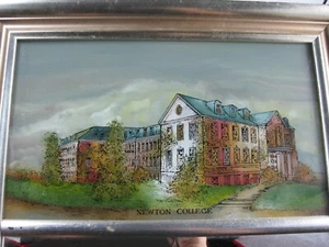 Stewart House Newton College Reverse Painted Mirror Eglomise Boston Law School - Picture 1 of 10