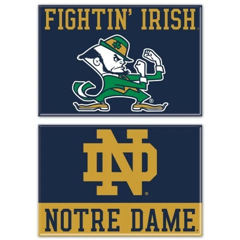 NOTRE DAME FIGHTING IRISH 2 PACK OF RECTANGLE MAGNETS 2"X3" OFFICIALLY LICENSED Cover