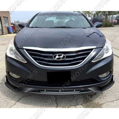 For 2011-2014 Hyundai Sonata STP-Style Painted Black Front Bumper Spoiler Lip - Image 1 of 4