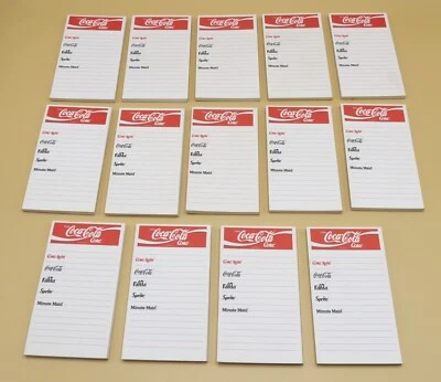 lof of 14 Coca-Cola noteblocs for bar or restaurant, Belgium 1990's NOS - Image 1 of 4