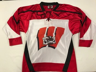 Rare Wisconsin Badgers #6 K1 Polyester Hockey Jersey Youth Size Large Made USA - Image 1 of 4