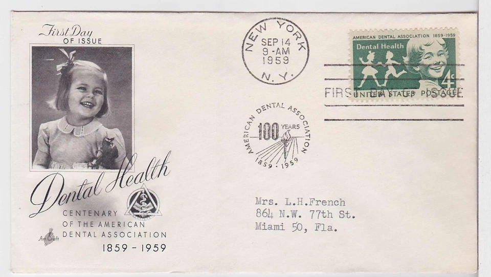 TurtlesTradingPost - Dental Health - 1959 FDC #1135 Artcraft Cachet - Image 1 of 1