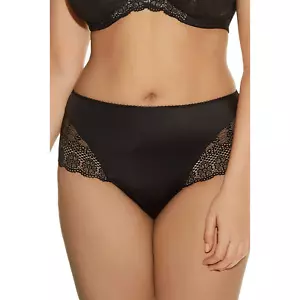 ELOMI UK 3XL 14/16 Black Carmen Crochet Lace Trim Brief Underwear Panties - Picture 1 of 10