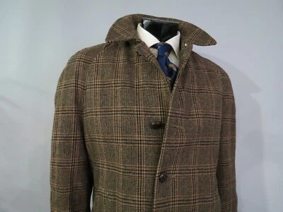 VTG Mcgregor heavy weight hounds tooth tweed inside faux fur top coat 42 R - Image 1 of 4
