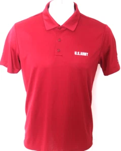 NEW United States U.S. Army Black Knights Adidas Red SS Collar Polo Shirt Mens L - Picture 1 of 10