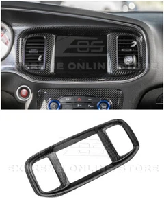 15-23 Dodge Charger Interior CARBON FIBER Front Navigation Monitor Panel Cover - Picture 1 of 24