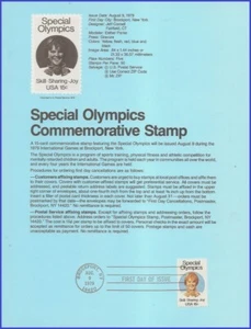 USA5 #1788 U/A SOUVENIR PAGE FDC Special Olympics - Picture 1 of 1
