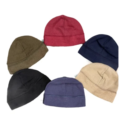 Hemp & Cotton Warm Comfy Workwear Beanie Hat - Hemp Toque Blue, Taupe, Olive M/L - Image 1 of 4
