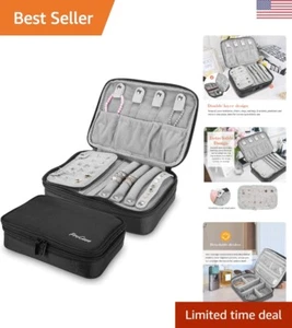 Stylish Double-Layer Jewelry Organizer Bag for Earrings, Necklaces, and Rings - Picture 1 of 9