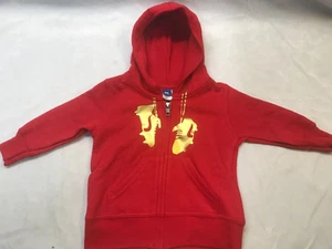 Precious Cargo Toddler Infant Red Sweater Zip Kids Gold Shoes Print Size 6 Mos - Picture 1 of 11