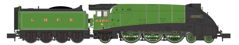 Dapol 2S-008-019 N Gauge LNER A4 4-6-2 4485 'Kestrel' LNER Green
