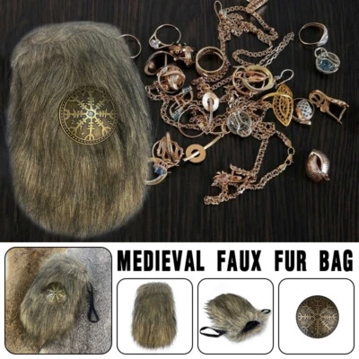 Bolso de cintura medieval vintage de piel sintética mini monedas cartera accesorios estilo retro Foto 1 de 4