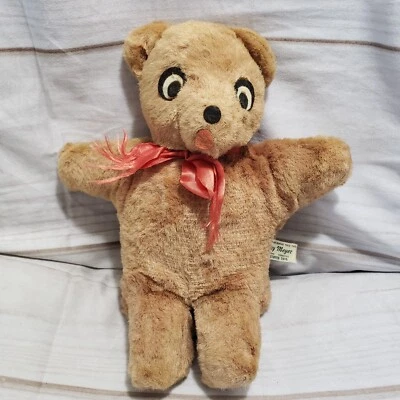 Mary Meyer Vintage Teddy Bear Plush Stuffed Animal Red Felt Tongue Brown 11 Inch - image 1 of 4