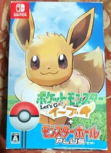 Let's Go Eevee Pokemon ＆ Poke Ball Plus Set Nintendo Switch W/Box Used - Picture 1 of 11