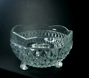 Vintage Indiana Glas Diamond Point Bonboniere. Gezackte Felge.  - Bild 1 von 6