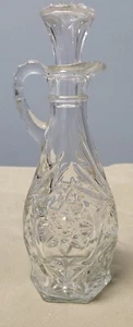 Vintage ANCHOR HOCKING EAPC STAR of DAVID Glass Vinegar & Oil Cruet w/ Stopper - Picture 1 of 12