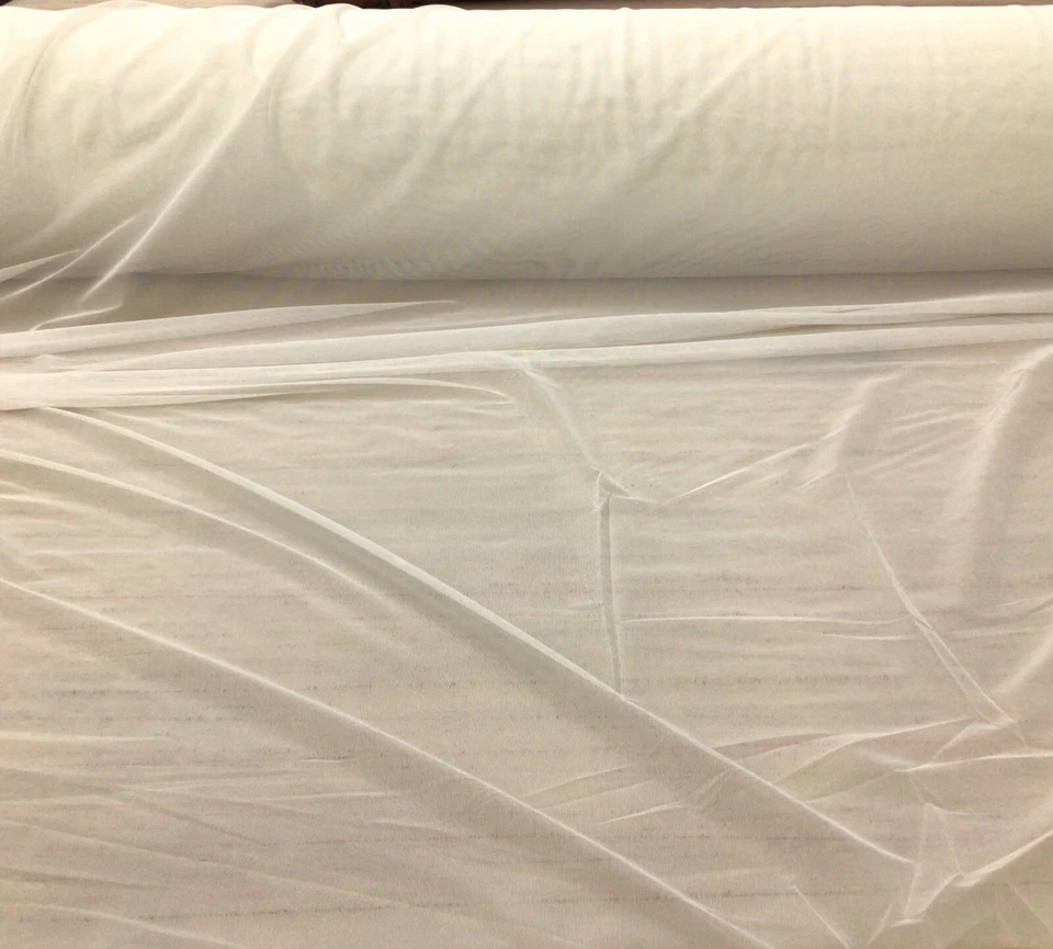 PowerNet Stretch Mesh Nylon Spandex Sheer Ivory Z412 - Image 1 of 1