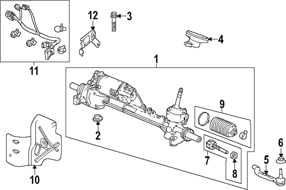 Genuine Honda Inner Tie Rod 53610-T90-A01 - Image 1 of 1
