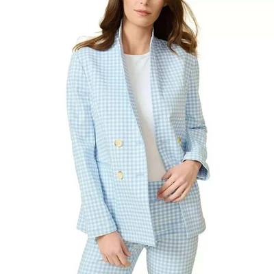 JMcLaughlin Ressie Gingham Jacket Blazer NWT 10 Women's Blue - Image 1 of 4