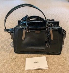 Coach Dreamer 21 Black Smooth Leather Satchel Bag Pewter Hardware $350 EC - Picture 1 of 7