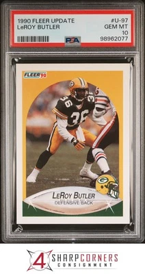 1990 FLEER UPDATE #U-97 LeROY BUTLER RC PACKERS HOF PSA 10 - Image 1 of 3