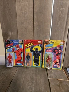 New! Marvel Legends Lot Retro Black Panther, Electra, and Daredevil Figures - Picture 1 of 1