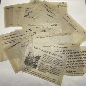 Lot 25 Vintage 1950er Pergamin Briefmarken Umschläge 5" x 3,25" verschiedene Marken - Bild 1 von 1
