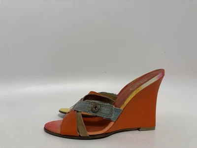 Vtg Dolce & Gabbana D&G Denim Sandal Heels 38 - Image 1 of 4