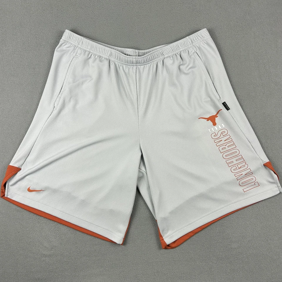 Texas Longhorns Shorts Mens 2XL Gray Orange NCAA Football Training Nike Dri-FIT - Image 1 of 4