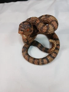 Life Like Resin Coiled Rattlesnake Figurine - Picture 1 of 7