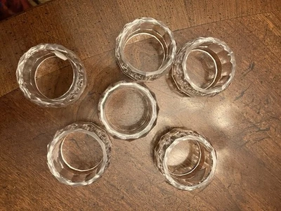 Juego de 6 servilleteros Audrey de plástico transparente corte cristal Foto 1 de 4