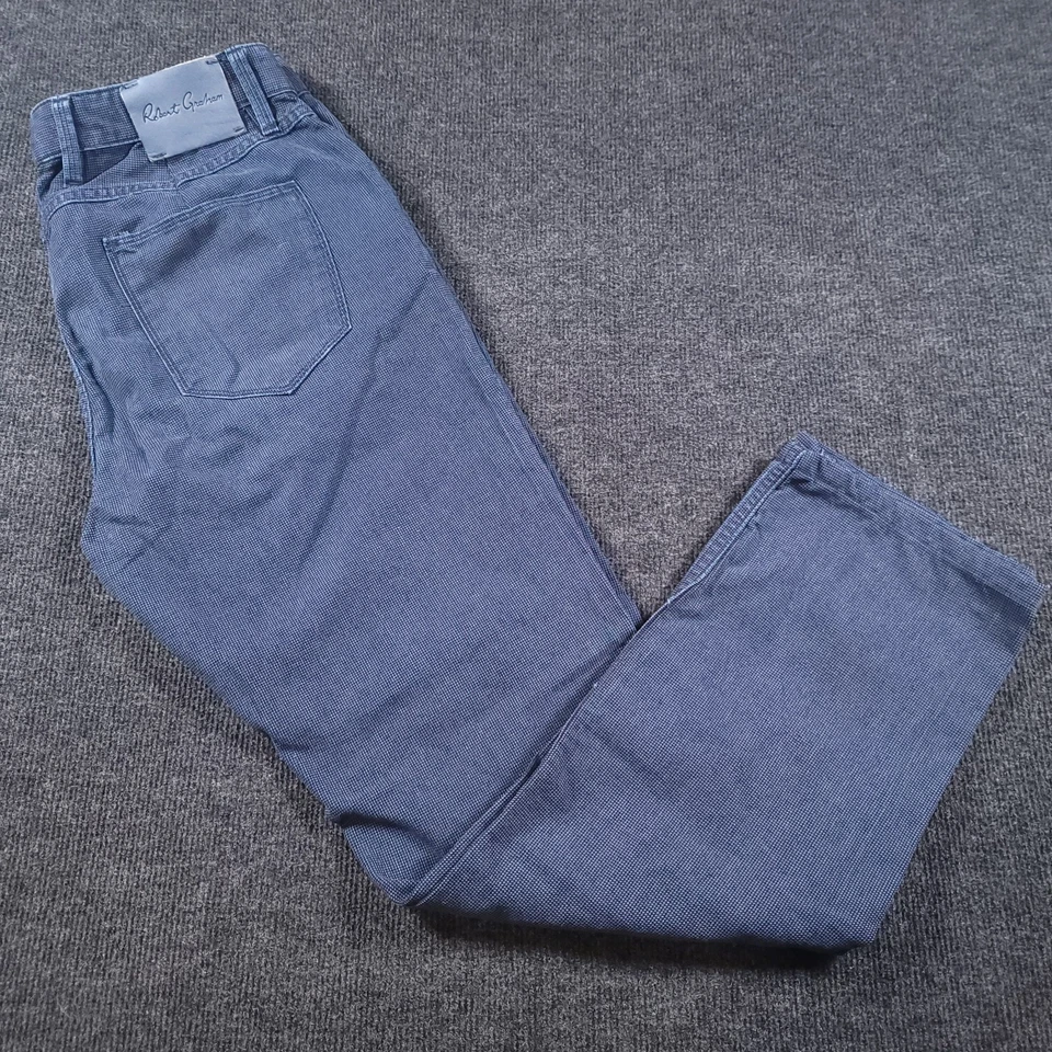 Брюки мужские Robert Graham 34 синие Kipling покрой на заказ эластичные прямые штанины Chino - Изображение 1 из 4