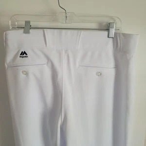 White Majestic Flex Base baseball long G238 pants Adult Large - Picture 1 of 7
