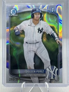 2025 1st Bowman Chrome Lava Refractor /399 Edgleen Perez NY Yankees BCP-80 SP - Picture 1 of 10