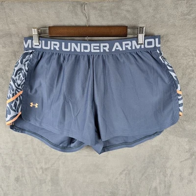 Under Armour Shorts Womens XL Blue Patterned Loose Fit Running Gym Athletic - Image 1 of 4